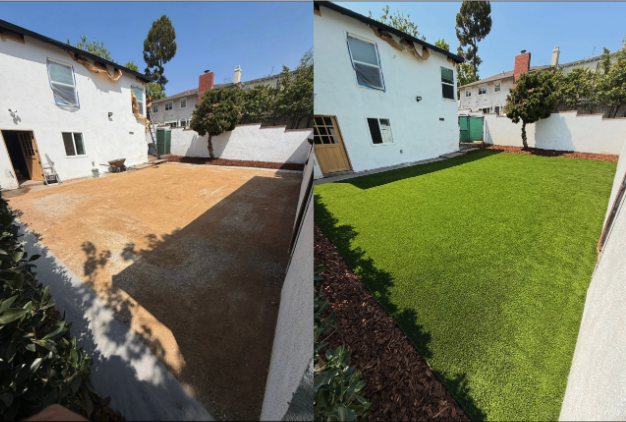 Before and after turf install