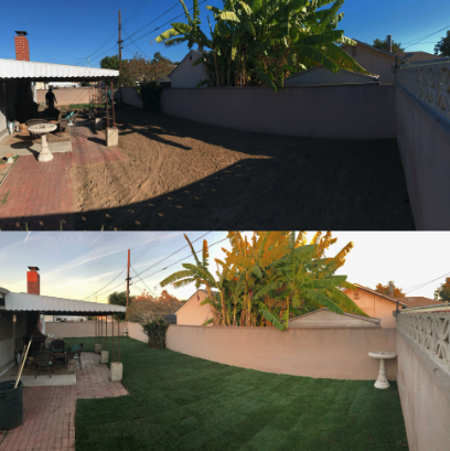 Before and after front yard